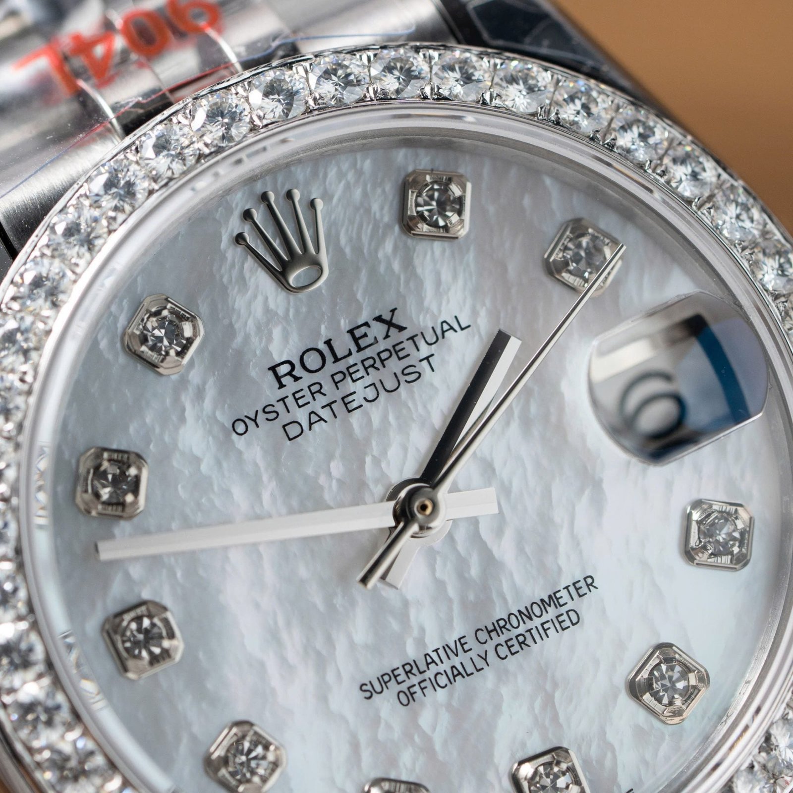 Rolex DateJust Watch Mother Of Pearl Dial With Moissanite Bezel 31mm - Image 4