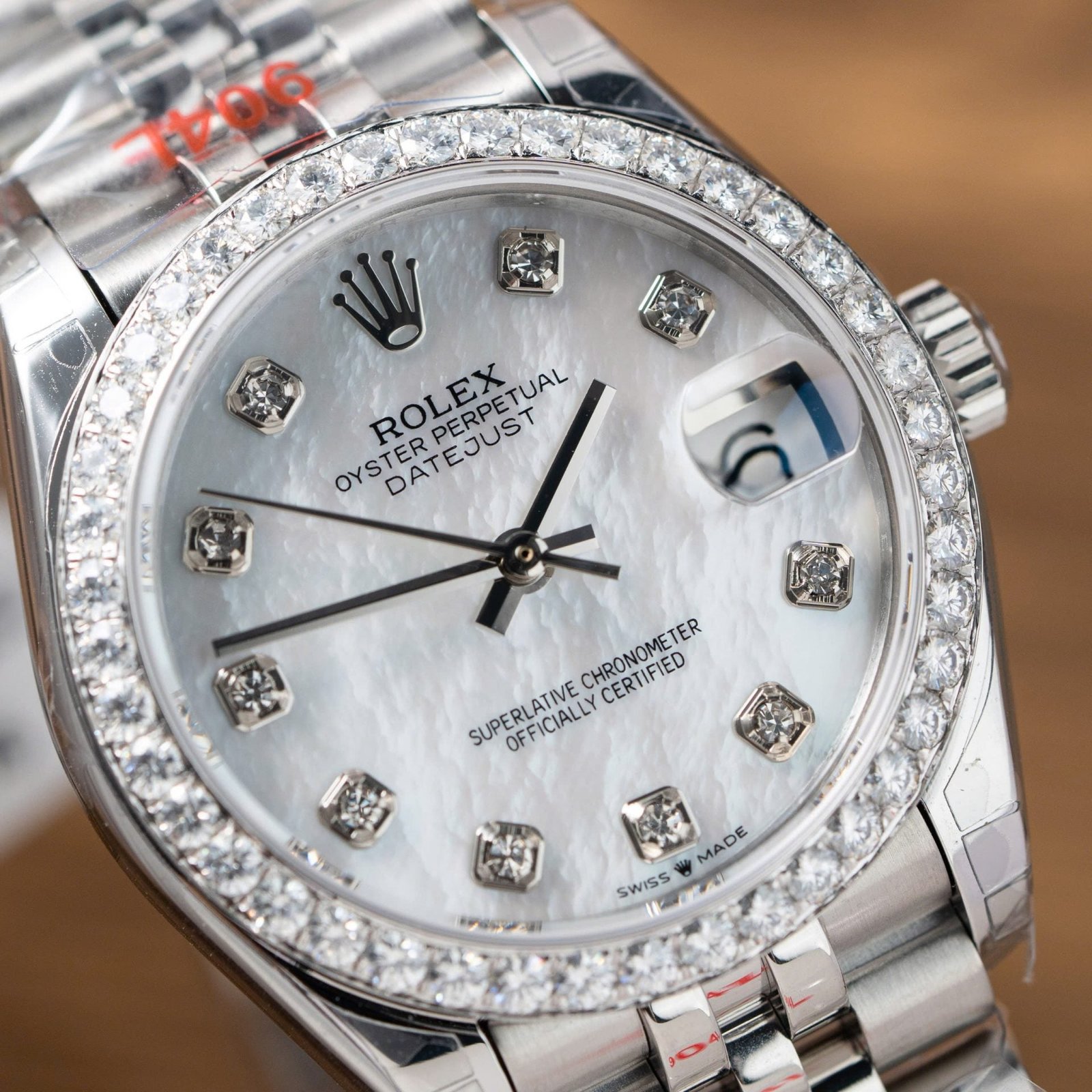 Rolex DateJust Watch Mother Of Pearl Dial With Moissanite Bezel 31mm - Image 3
