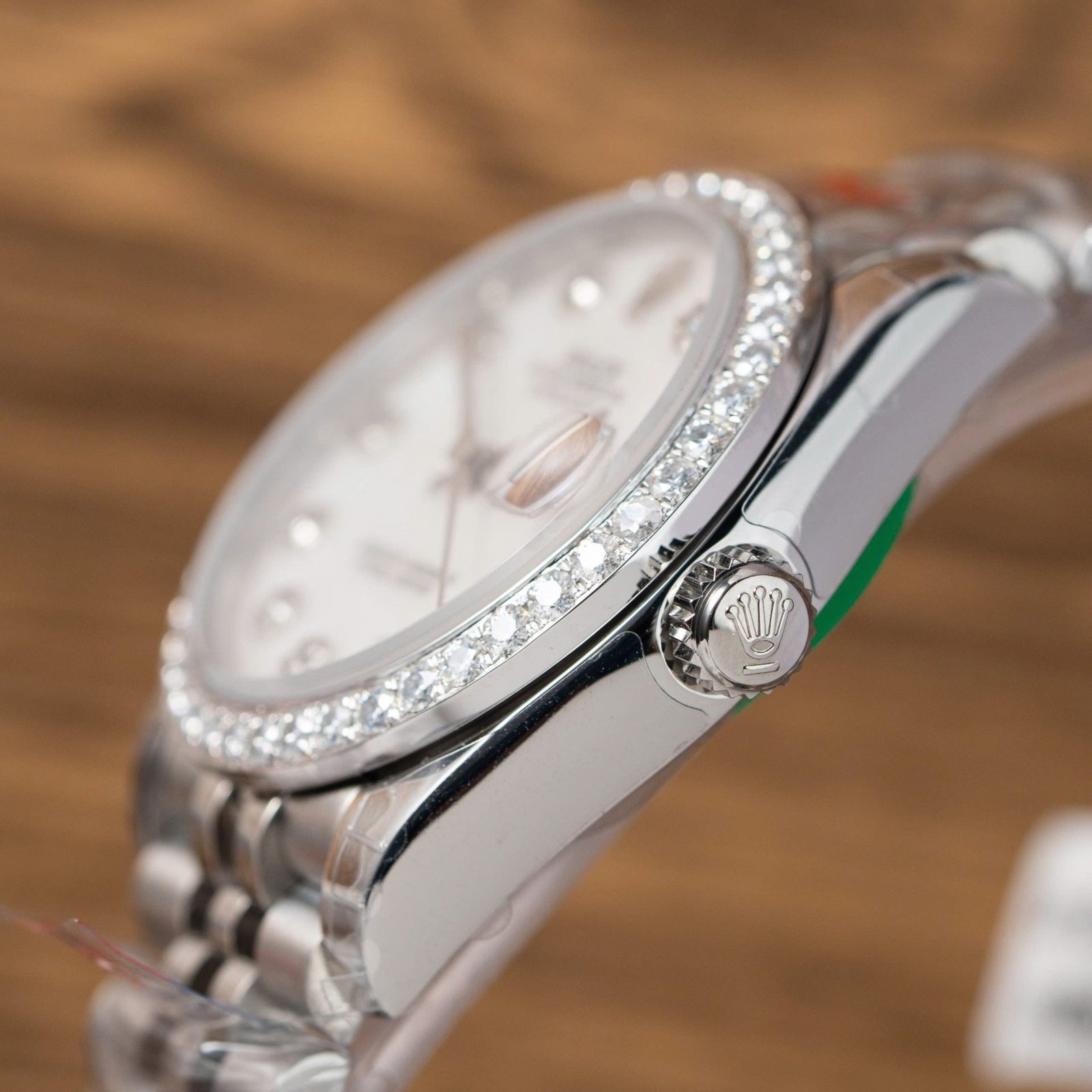 Rolex DateJust Watch Mother Of Pearl Dial With Moissanite Bezel 31mm - Image 7