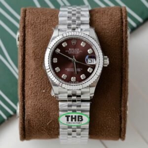 Rolex DateJust 11 Watch Wine Dial Jubilee Strap 31mm