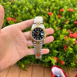 Rolex DateJust Watch Demi Black Dial 41mm