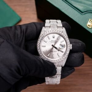 Rolex Date just 126334 Watch With Full Diamond Moissanite 41mm