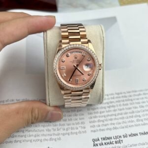 Rolex Watch Day-Date Pink Dial President Strap 31mm