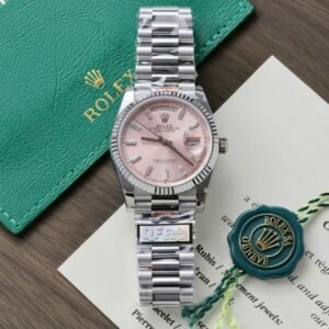 Rolex Day-Date 128236 Pink Dial Watch 36mm
