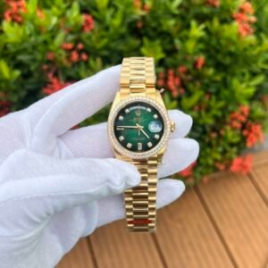 Rolex Day-Date 128348RBR Ombre Green Dial Watch EW 36mm