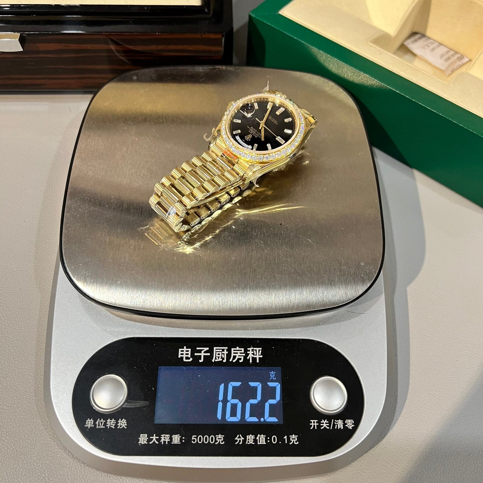 Rolex Day-Date 228238 Watch Black Dial Refined Moissanite Diamond 40mm - Image 6