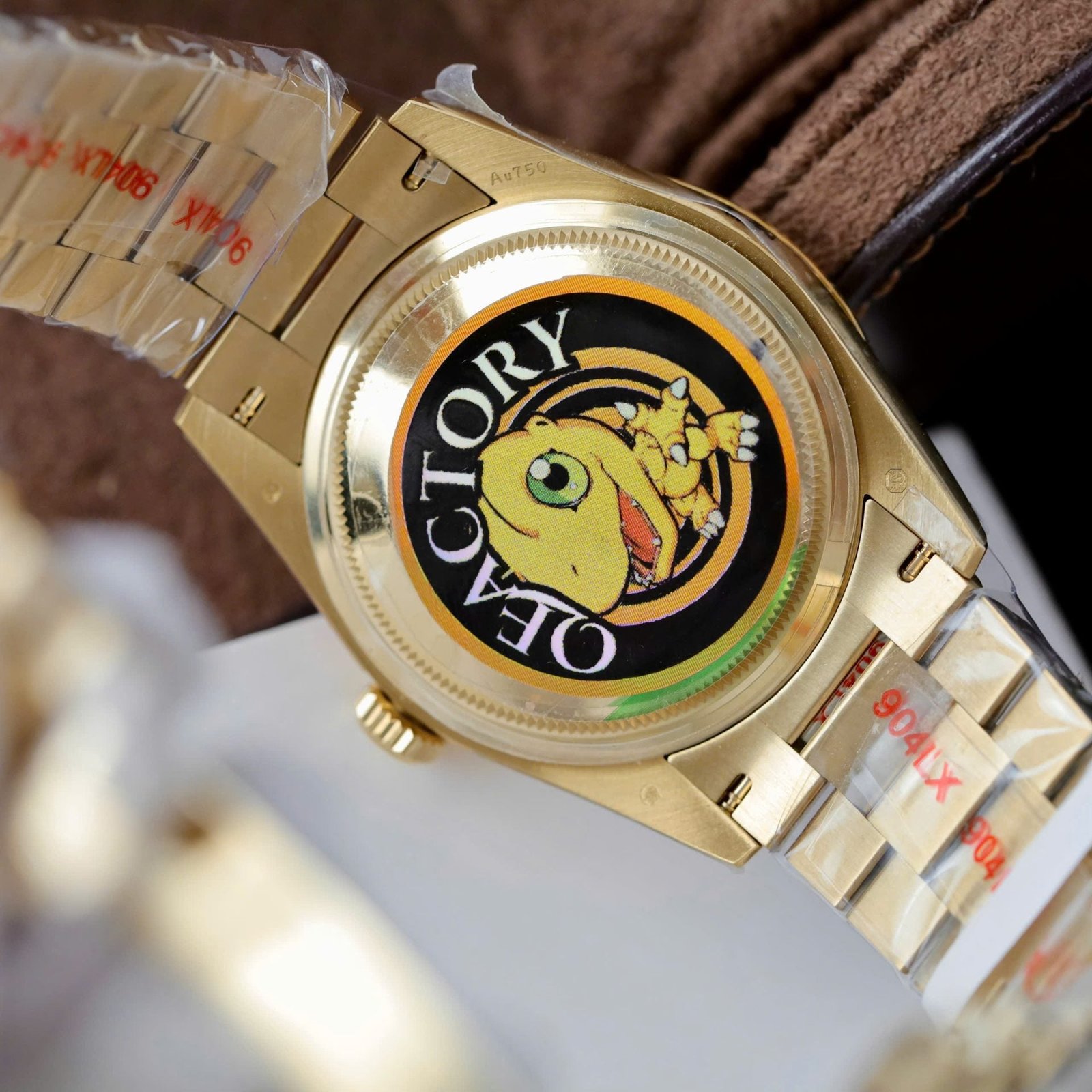 Rolex Day-Date Watch 18K Gold Wrapped + Moissanite Diamonds 36mm - Image 6