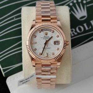 Rolex Day-Date Rose Gold Wrapped + Dial Moissanite Diamonds 40mm