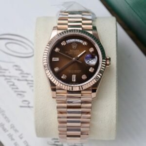 Rolex Day-Date Watch 18K Gold Wrapped Chocolate Dial 36mm