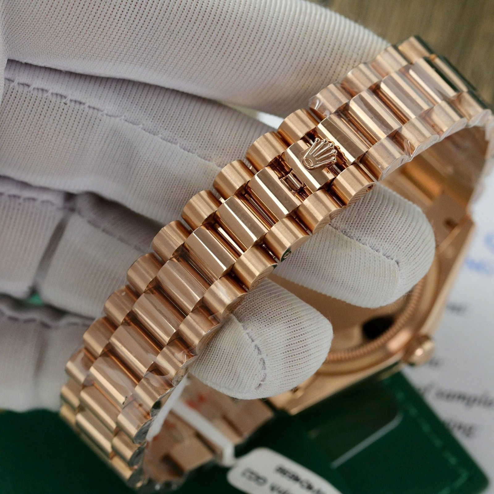 Rolex Day-Date Dial Mother Of Pearl Watch Gold Wrapped 36mm - Image 9