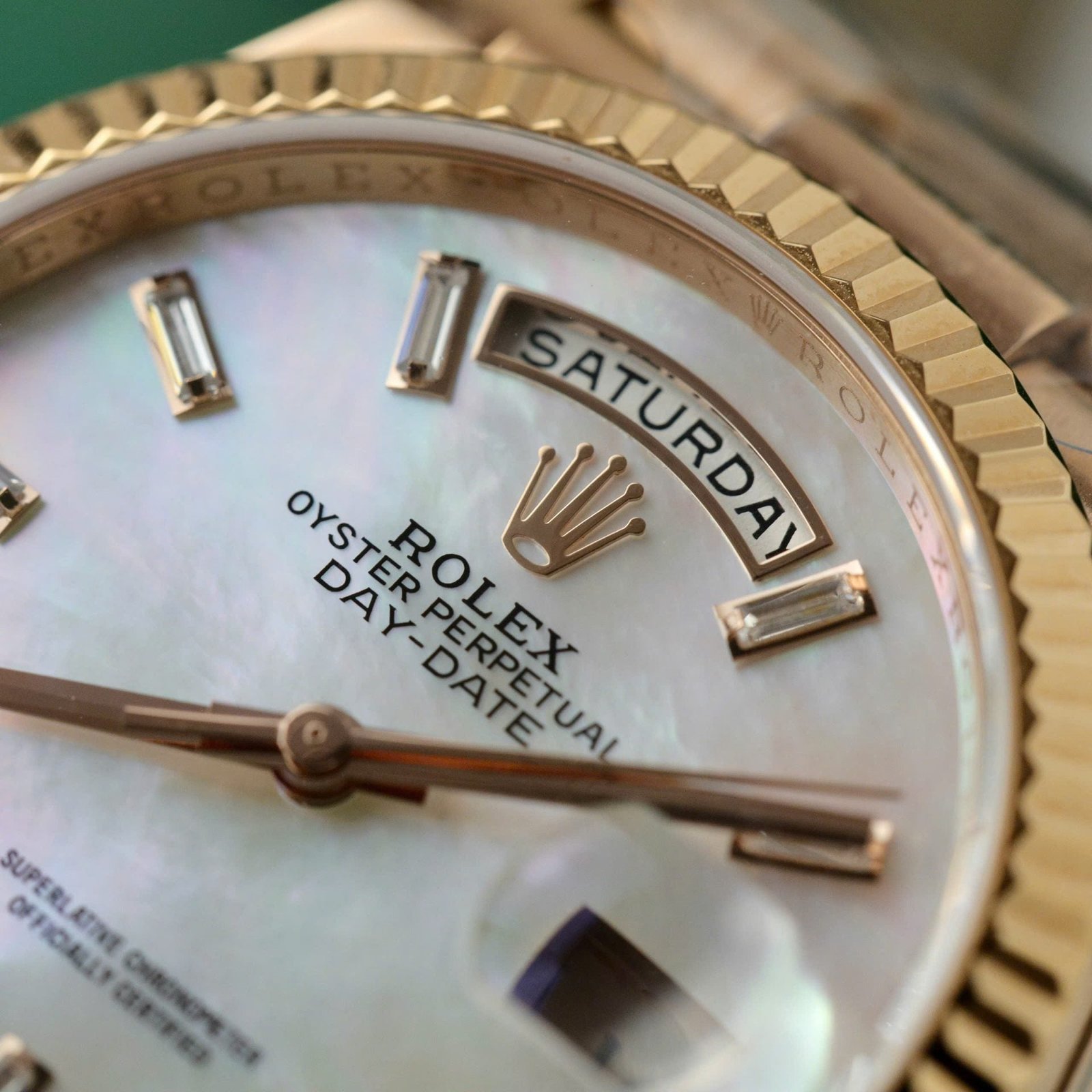 Rolex Day-Date Dial Mother Of Pearl Watch Gold Wrapped 36mm - Image 3