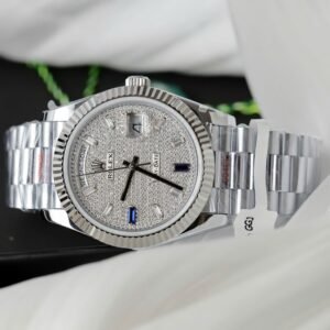 Rolex Day-Date Watch Full Moissanite Dial 40mm
