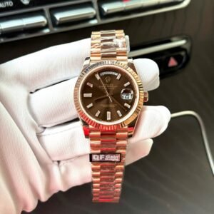 Rolex Day-Date Dial Chocolate Watch 18K Gold Wrapped 40mm