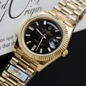 Rolex Day-Date Black Dial Watch 40mm