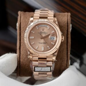 Rolex Day-Date Pink Sundust Dial Watch 40mm