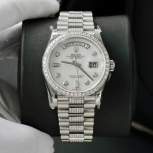 Rolex Day-Date Dial MOP Watch Moissanite Diamonds 36mm