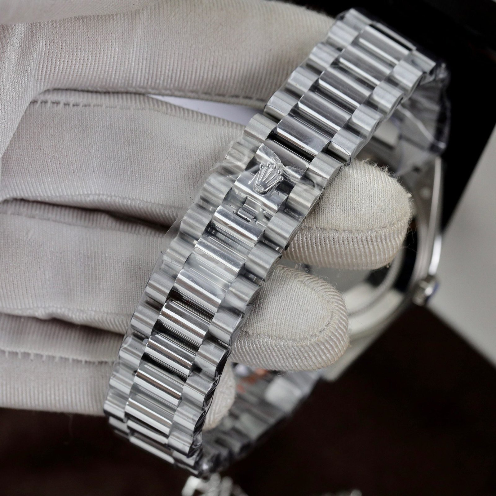 Rolex Watch Day-Date Dial Meteorite Number Pile Diamond Moissanite 40mm - Image 11