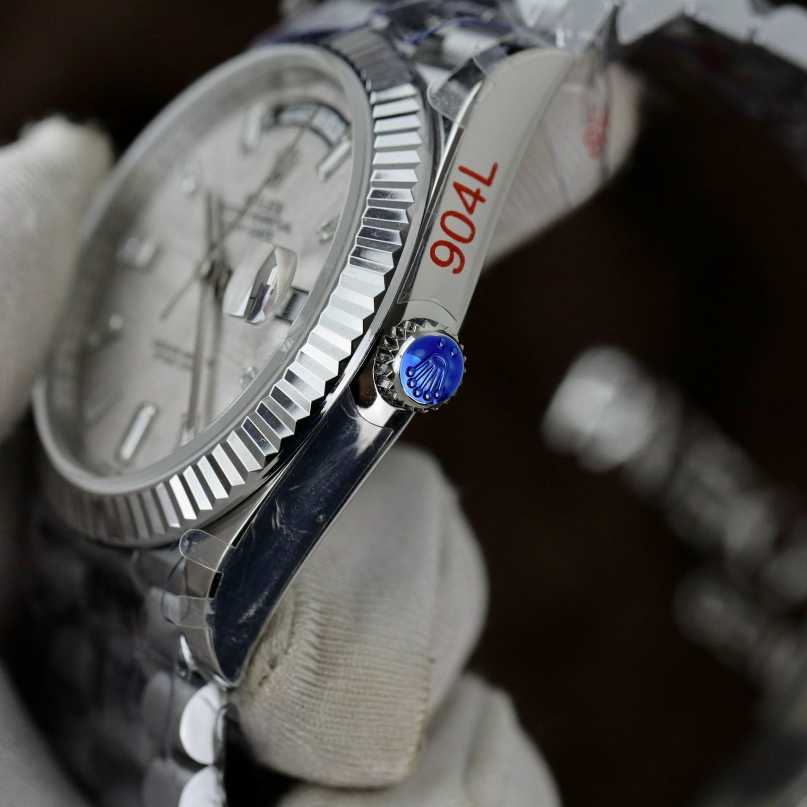 Rolex Watch Day-Date Dial Meteorite Number Pile Diamond Moissanite 40mm - Image 8