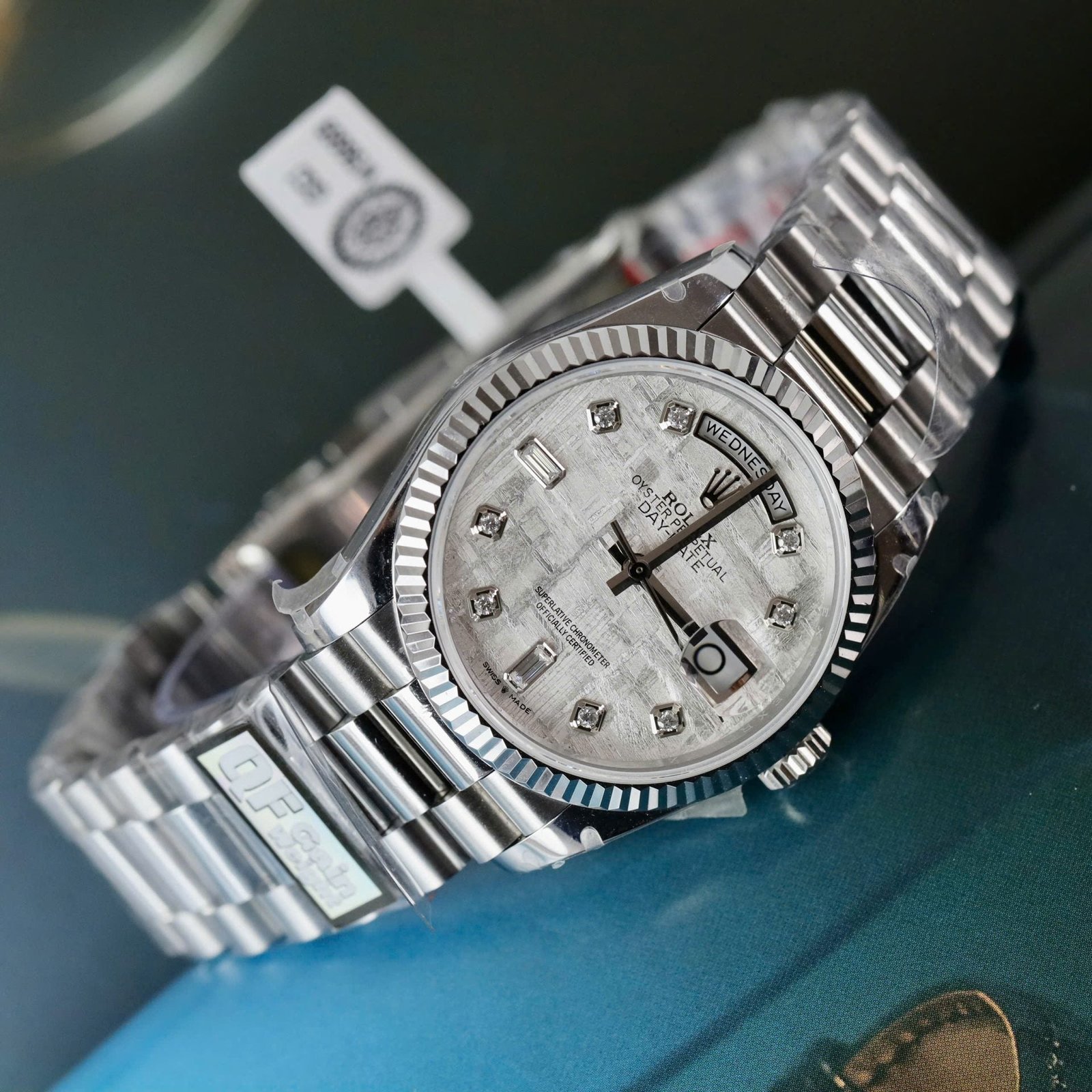 Rolex Day-Date Meteorite Dial Watch Moissanite Diamonds 36mm - Image 2