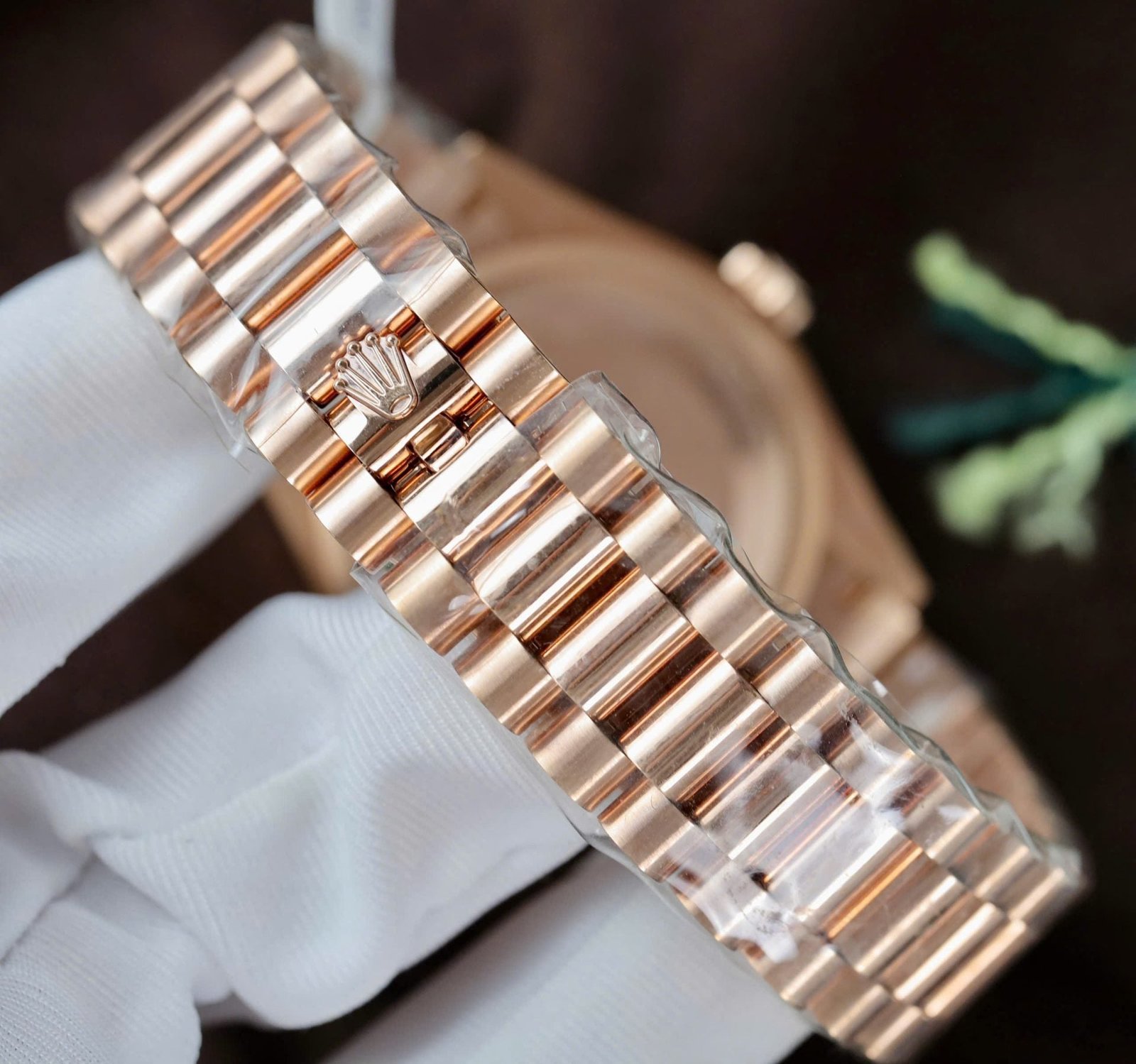 Rolex Day-Date Meteorite Dial Gold Wrapped + Moissanite Diamonds Baguette 36mm - Image 8