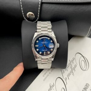 Rolex Day-Date Watch Blue Dial Oyster Strap 36mm