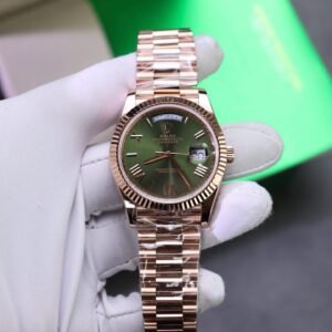 Rolex Day-Date Green Dial Watch Gold Wrapped 40mm