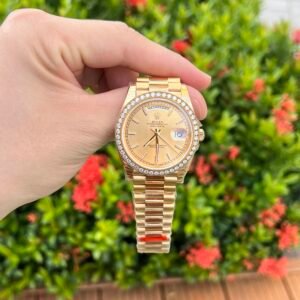 Rolex Day-Date Watch Diamond Bezel Champagne Dial 40mm