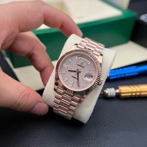 Rolex Day-Date Full Diamond Dial Watch 40mm