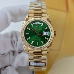 Rolex Day-Date Watch Green Index Dial 36mm
