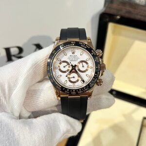 Rolex Daytona Watch White Dial Rubber Strap 40mm