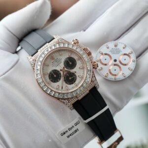 Rolex Daytona Watch 18K Gold Wrapped + Diamonds Moissanite Baguette 40mm