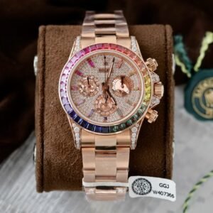 Rolex Daytona Rainbow 116595 Watch Gold Wrapped + Moissanite Diamonds 40mm