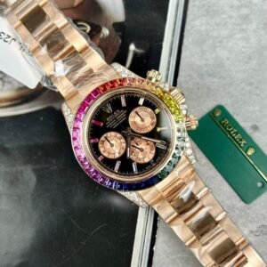 Rolex Daytona Rainbow 116595RBOW Watch Gold Wrapped Moissanite Diamond 40mm