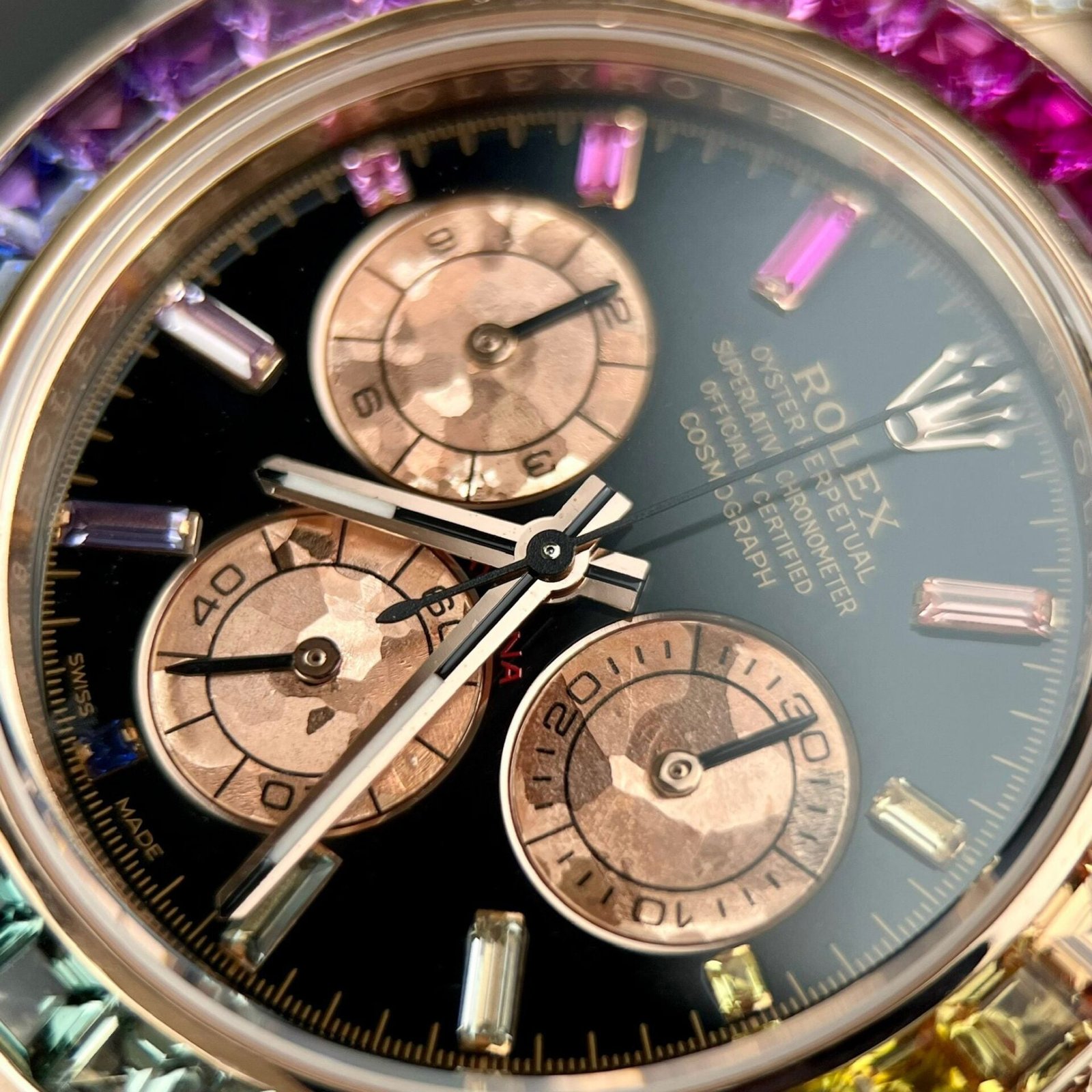 Rolex Daytona Rainbow 116595RBOW Watch Gold Wrapped Moissanite Diamond 40mm - Image 4