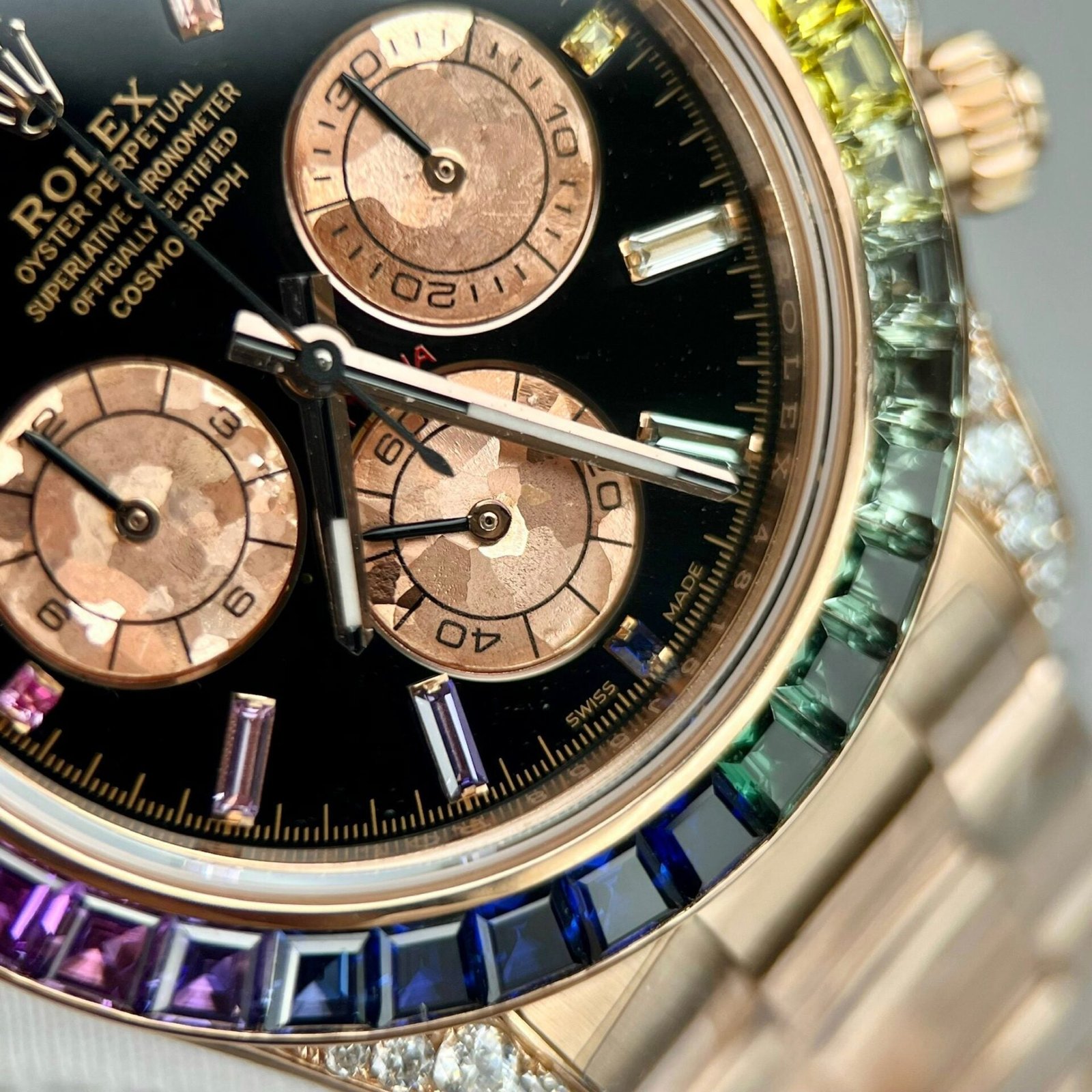 Rolex Daytona Rainbow 116595RBOW Watch Gold Wrapped Moissanite Diamond 40mm - Image 3