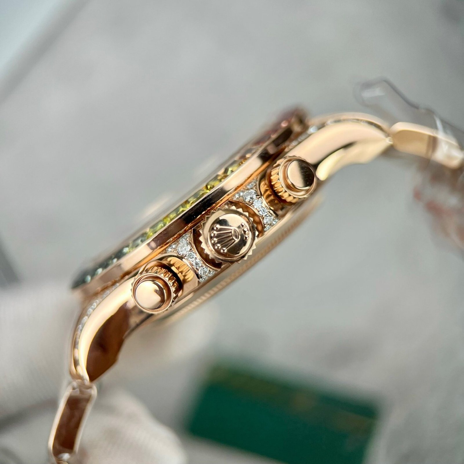 Rolex Daytona Rainbow 116595RBOW Watch Gold Wrapped Moissanite Diamond 40mm - Image 6