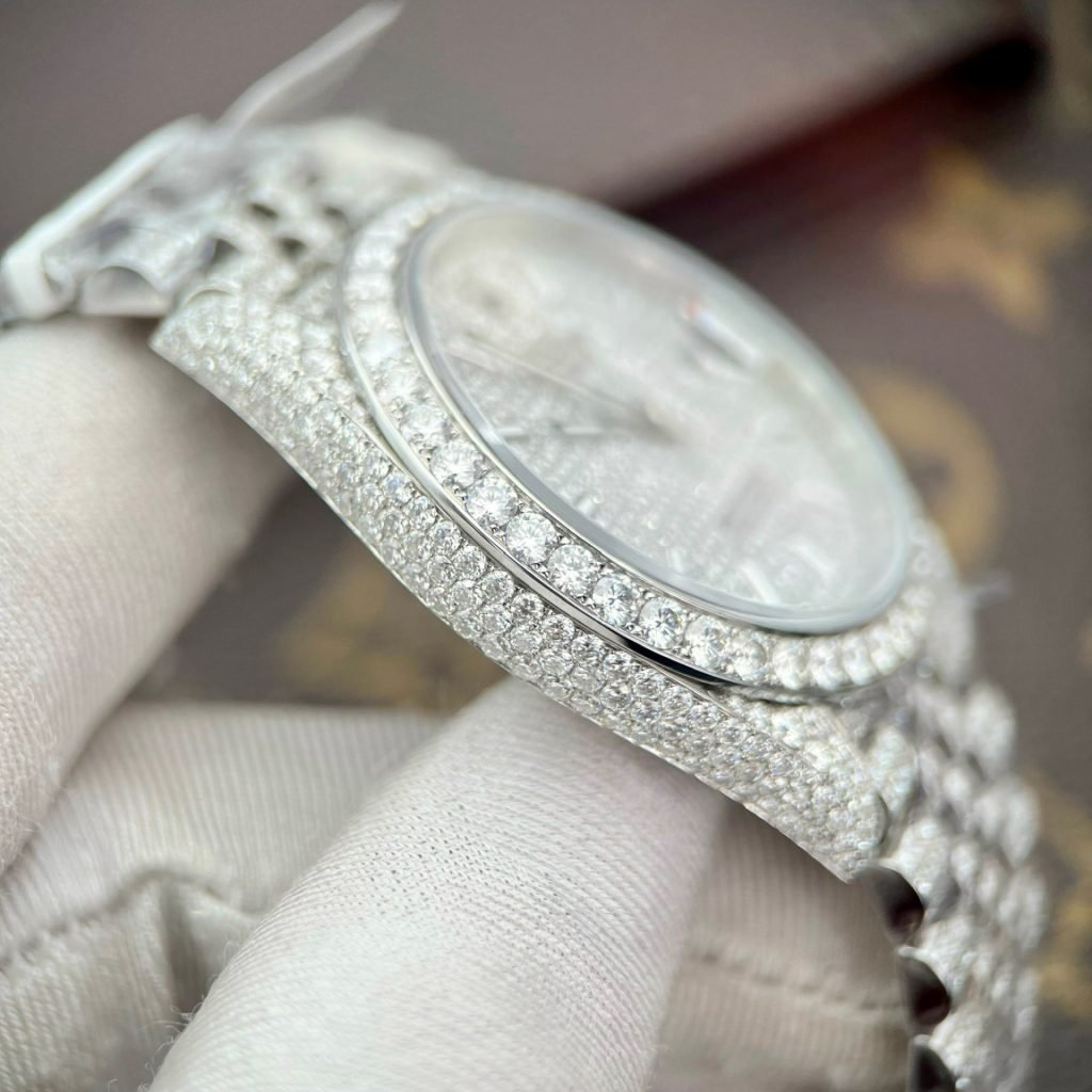 Rolex Watch DateJust Full Diamonds Moissanite 41mm - Image 4
