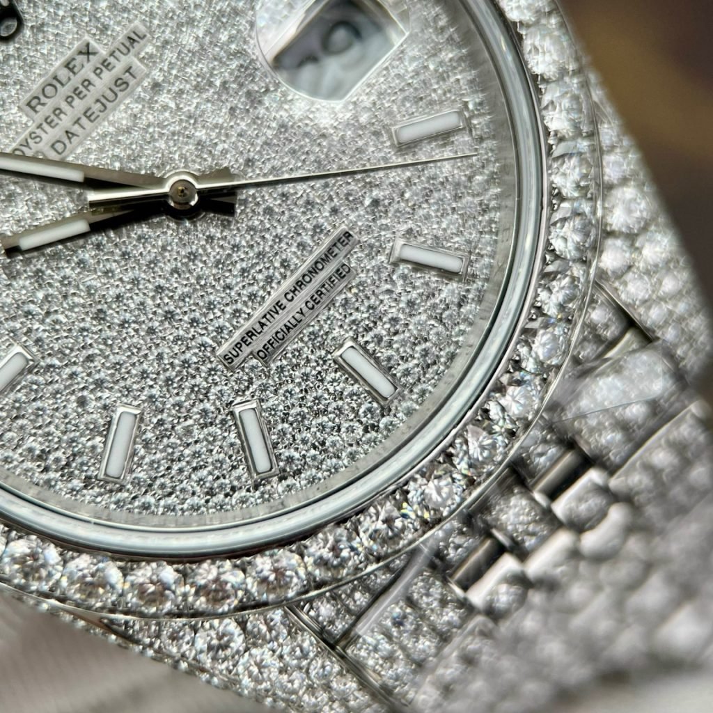 Rolex Watch DateJust Full Diamonds Moissanite 41mm - Image 2