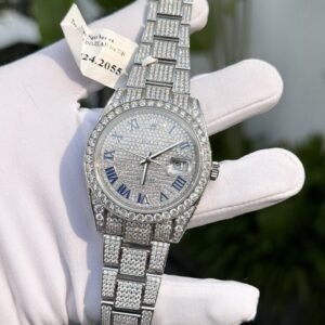 Rolex Watch Date Just Full Moissanite Diamonds 41mm