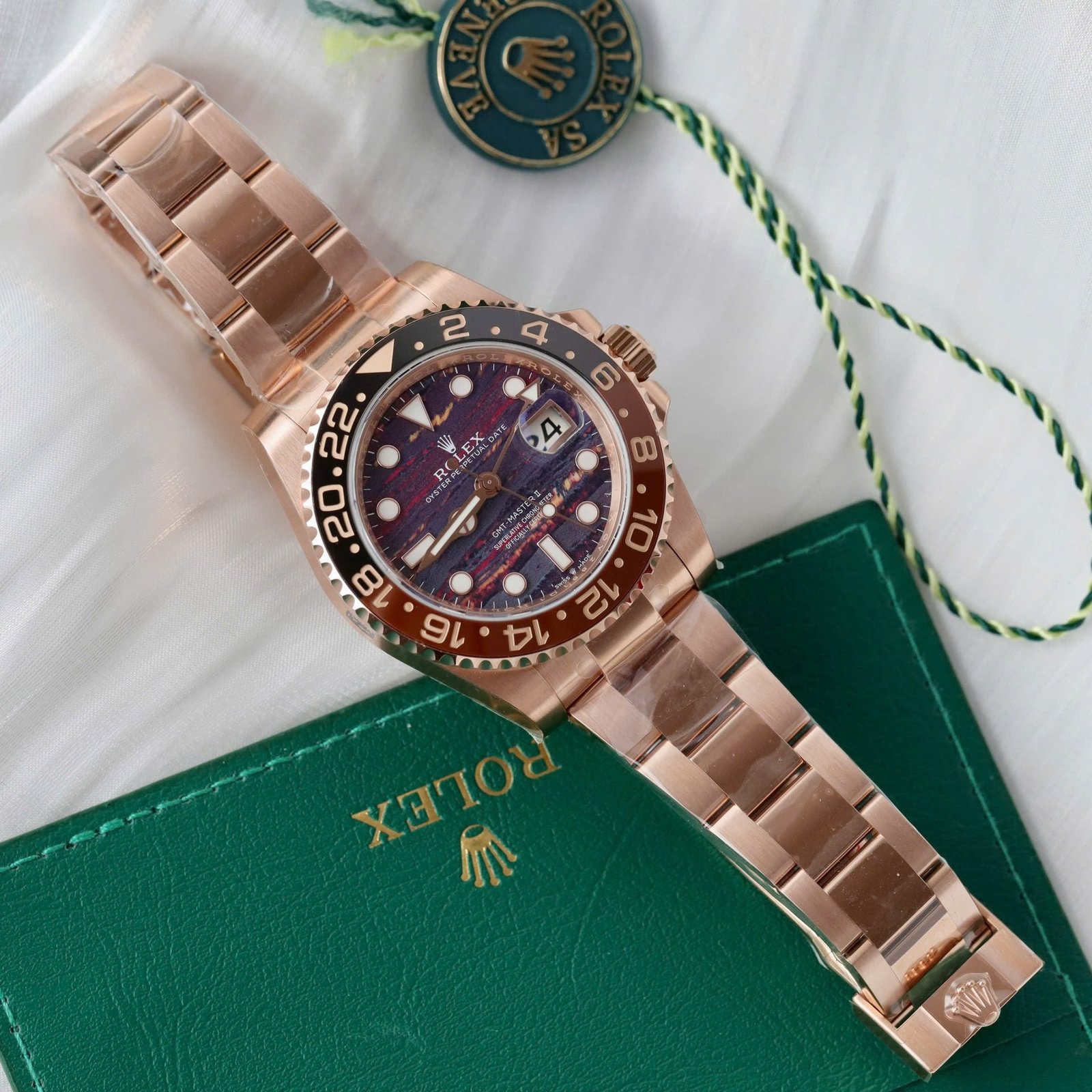 Rolex 126715CHNR Watch Rose Gold Tiger Eye Stone Dial 40mm - Image 2