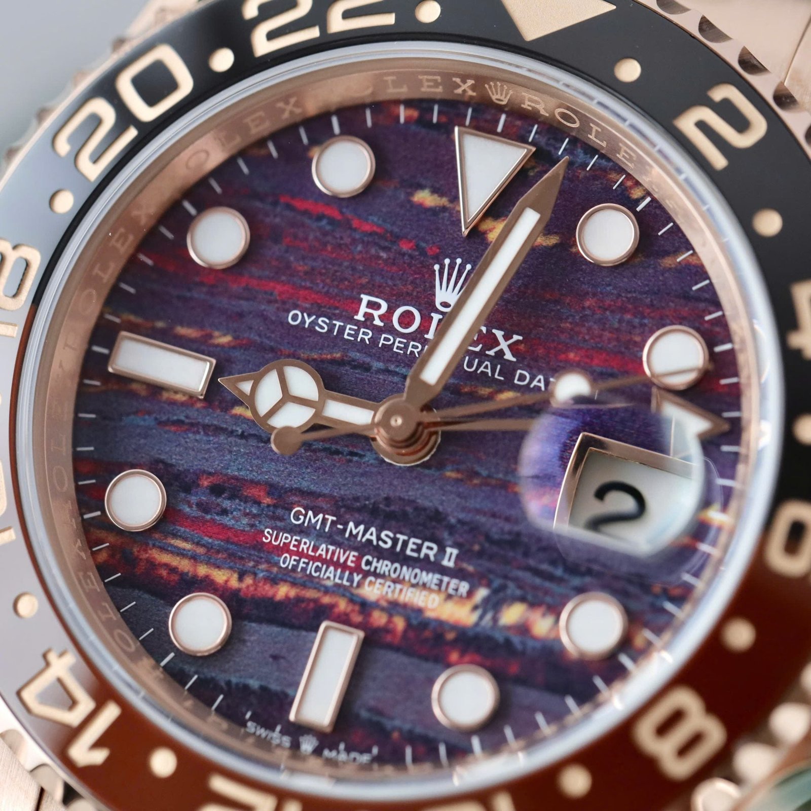 Rolex 126715CHNR Watch Rose Gold Tiger Eye Stone Dial 40mm - Image 6
