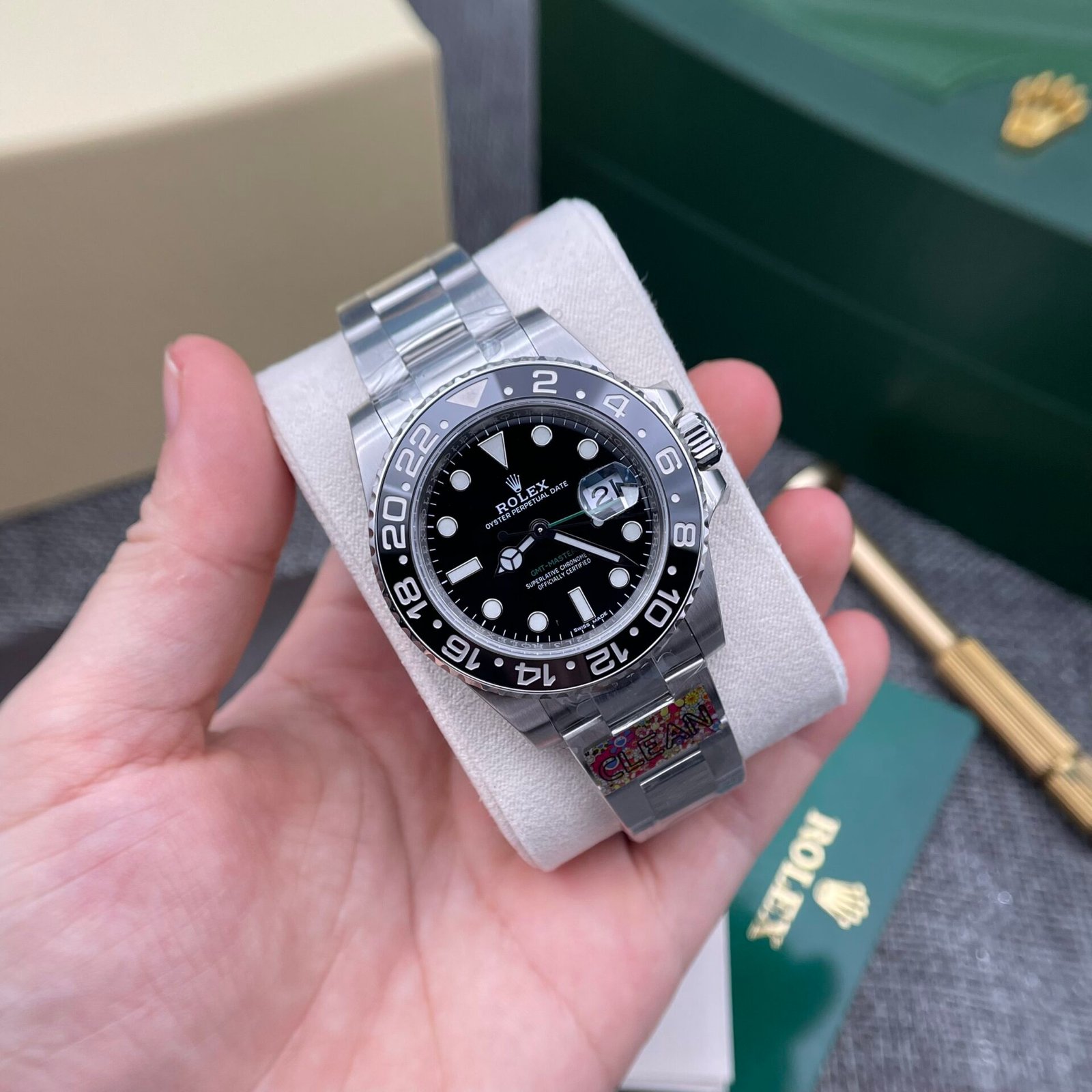 Rolex GMT Master II Watch Black Dial 40mm - Image 2