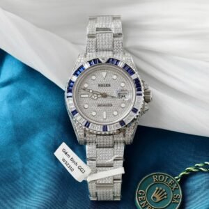 Rolex Watch Sapphire + Diamonds Moissanite 40mm