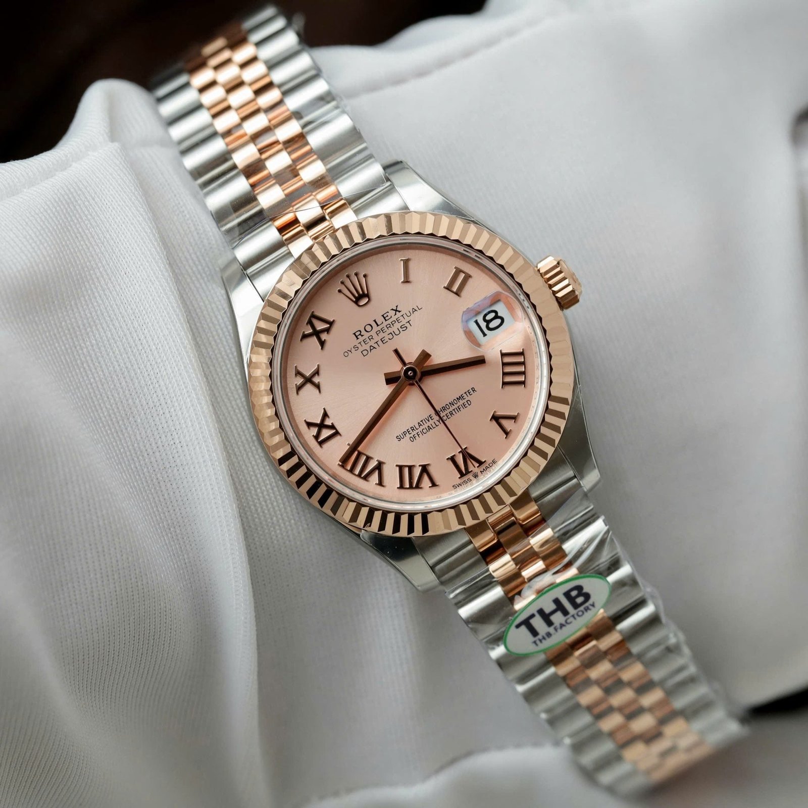 Rolex DateJust Watch Pink Dial 31mm - Image 3