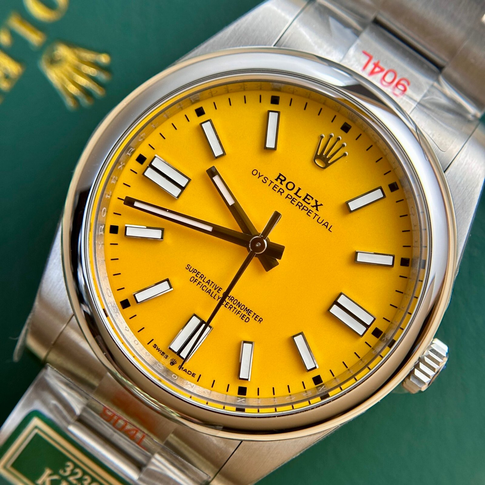 Rolex Oyster Perpetual 124300 Yellow Dial Watch 41mm - Image 3