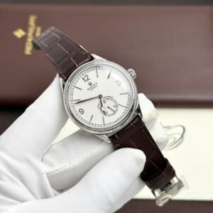 Rolex Perpetual 1908 Watch White Dial Leather Strap 39mm