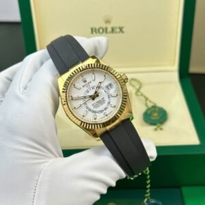 Rolex Sky-Dweller White Dial Watch Gold Plated 42mm