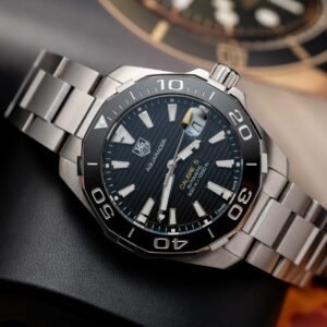 Tag Heuer Watch Aquarace Black Dial Motif Raye 43mm