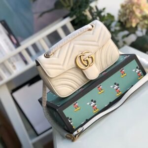 Gucci Marmont Matelassé Mini Bag White For Women 8.5in/22cm