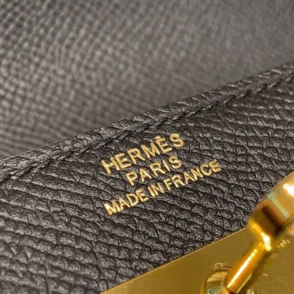 Hermes Kelly Wallet To Go Woc Black With Gold Toned Hardware Bag For Women 8.2in/21cm - Image 10